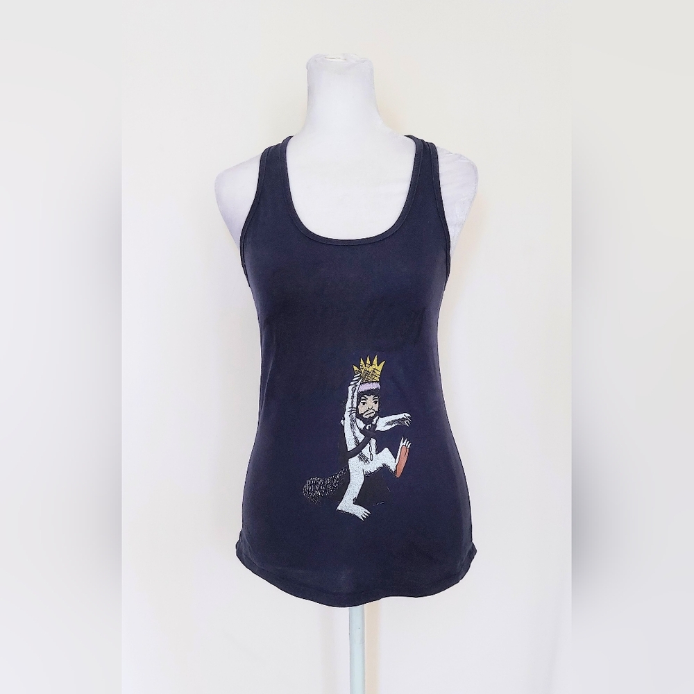 Where The Wild Things Are Graphic Tank Top Navy Blue Belle + Canvas Size XS